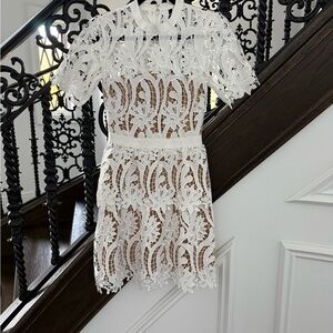 Elegant White Lace Dress